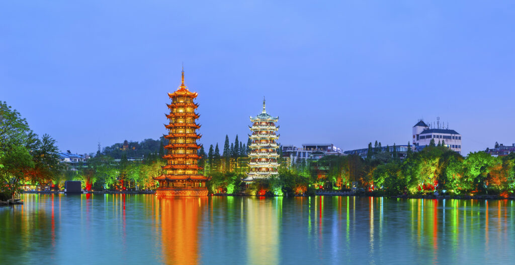 lakes chinese countryside beautiful blue hill